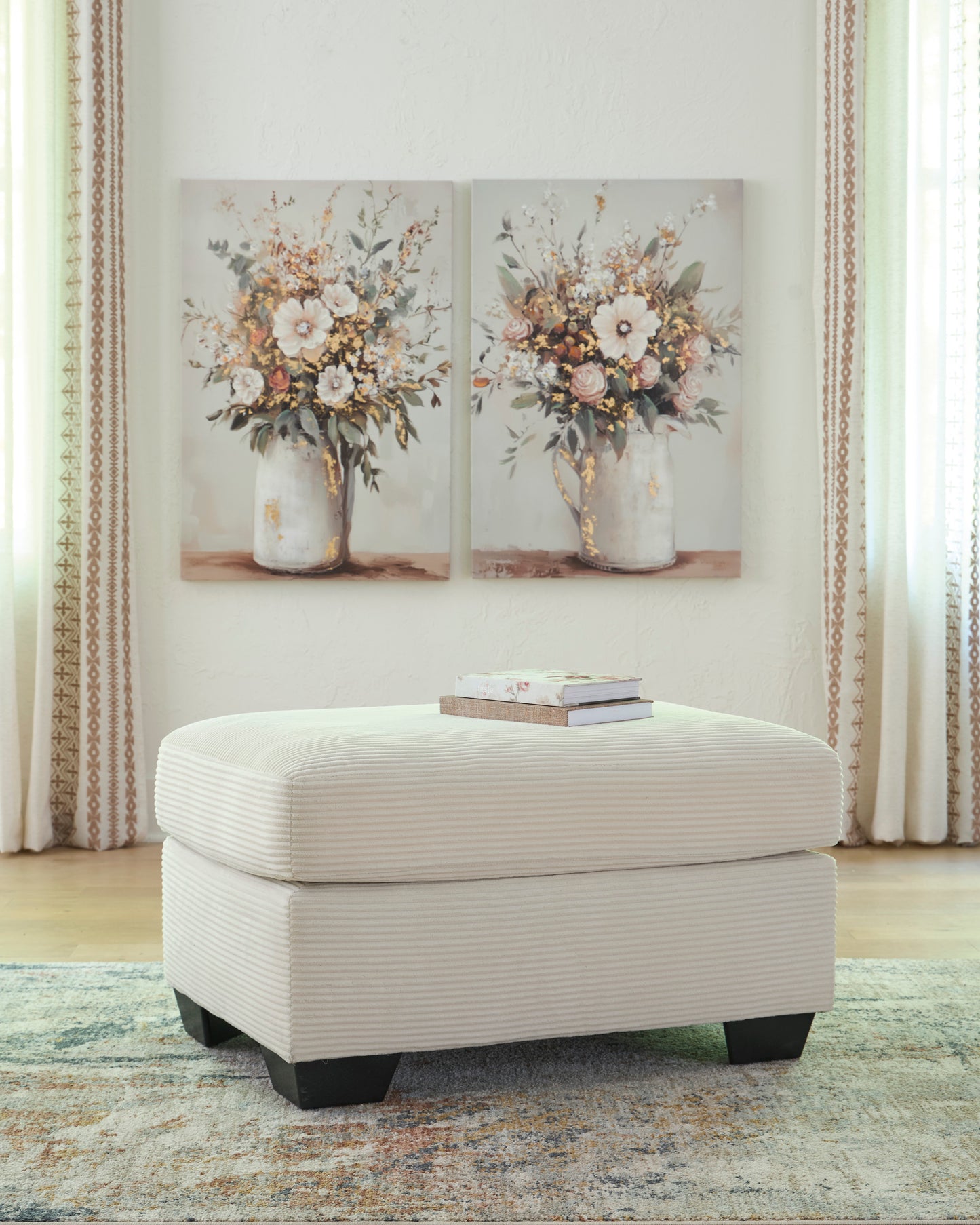 Amesley Ottoman; Ivory