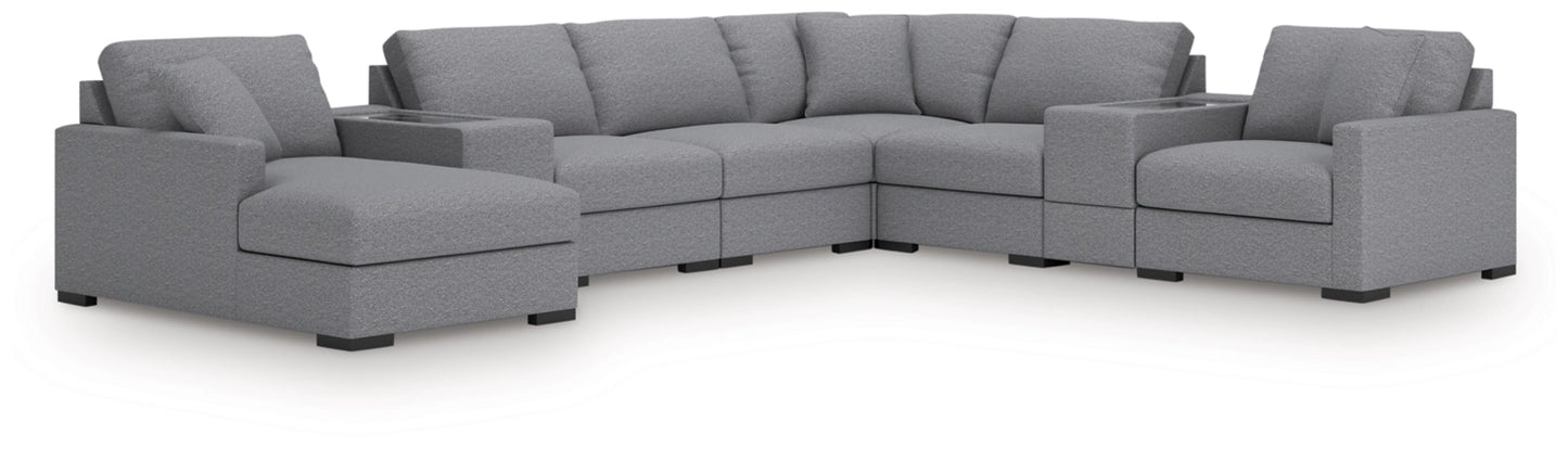 Omaha 8-Piece Sectional with Chaise and Storage Consoles (Salf and Pep)