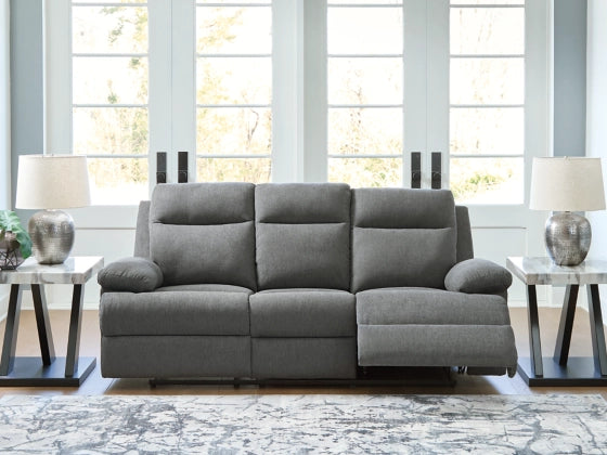 Tarrant REC Sofa w/Drop Down Table;Charcoal