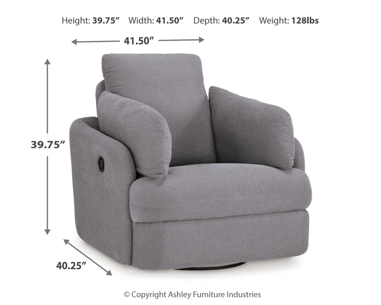 Modmax Swivel Glider Recliner; Granite