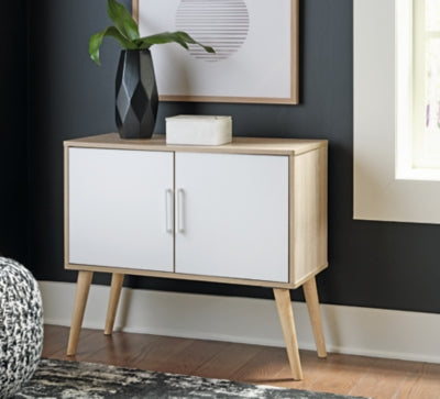 Orinfield Accent Cabinet; Natural/White
