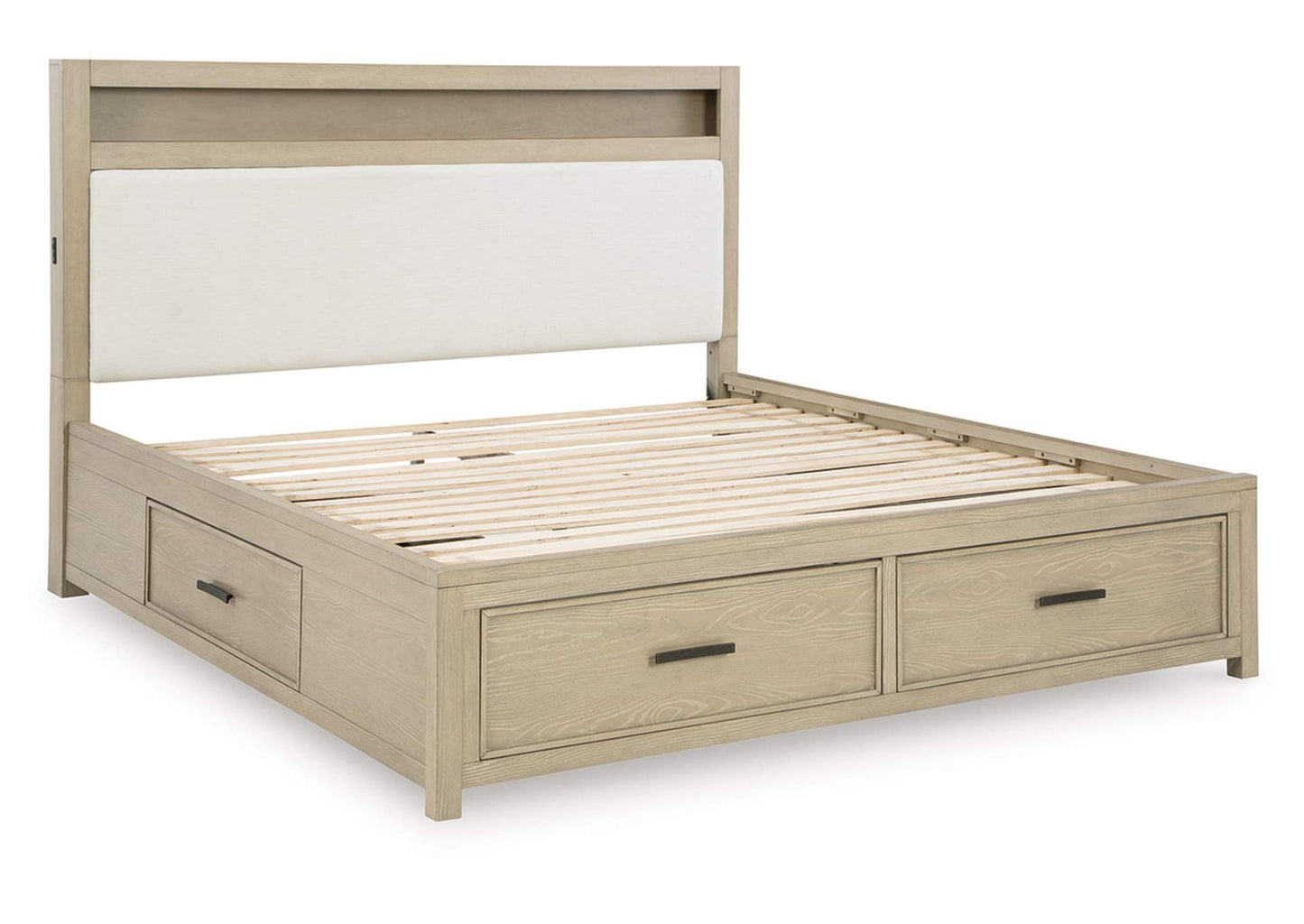 Calmoro King UPH Panel Bookcase Bed