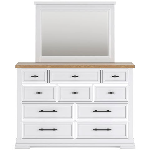 Ashbryn Dresser with mirror (White/Natural)