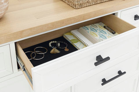 Ashbryn Dresser with mirror (White/Natural)