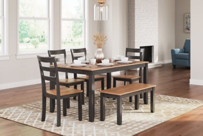 Gesthaven Dining Table, Bench and 4 Chairs