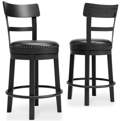 Valebeck Counter Height Bar Stool; Black