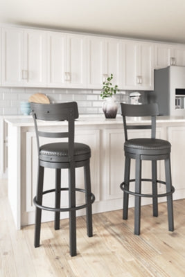 Valebeck Bar Height Bar Stool; Black
