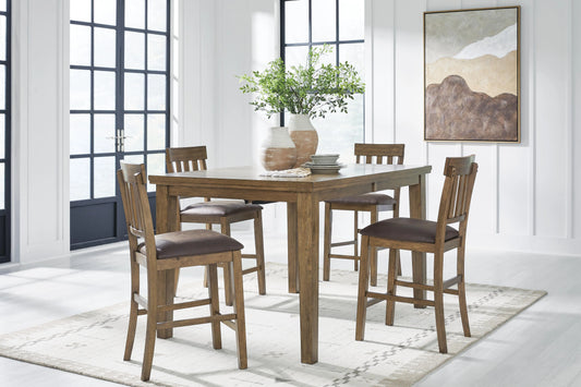 Broxtyn Counter Height Extension Dining Table and 4 Barstools