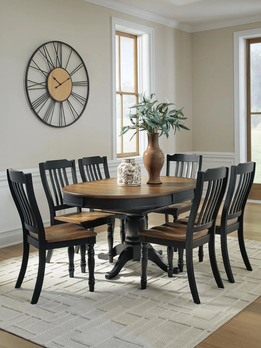 Loganeer Extension Dining Table and 6 Chairs