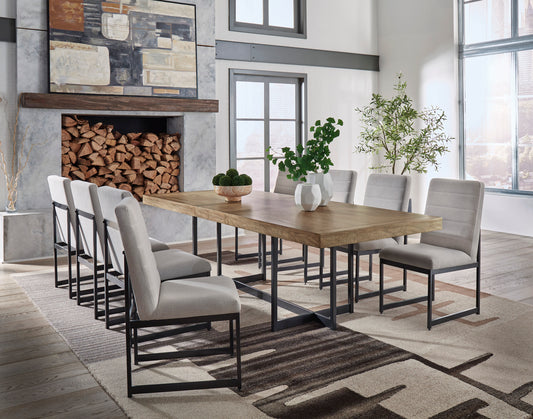Tomtyn Dining Table and 8 Chairs; Light Brown