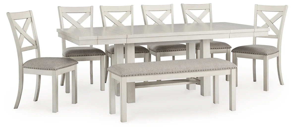 Robbinsdale Dining Table and 6 Chair and Bench