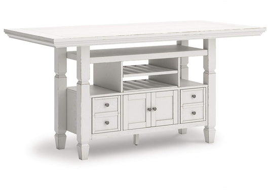 Robbinsdale Counter Height Dining Table and 2 Benches; Antique White
