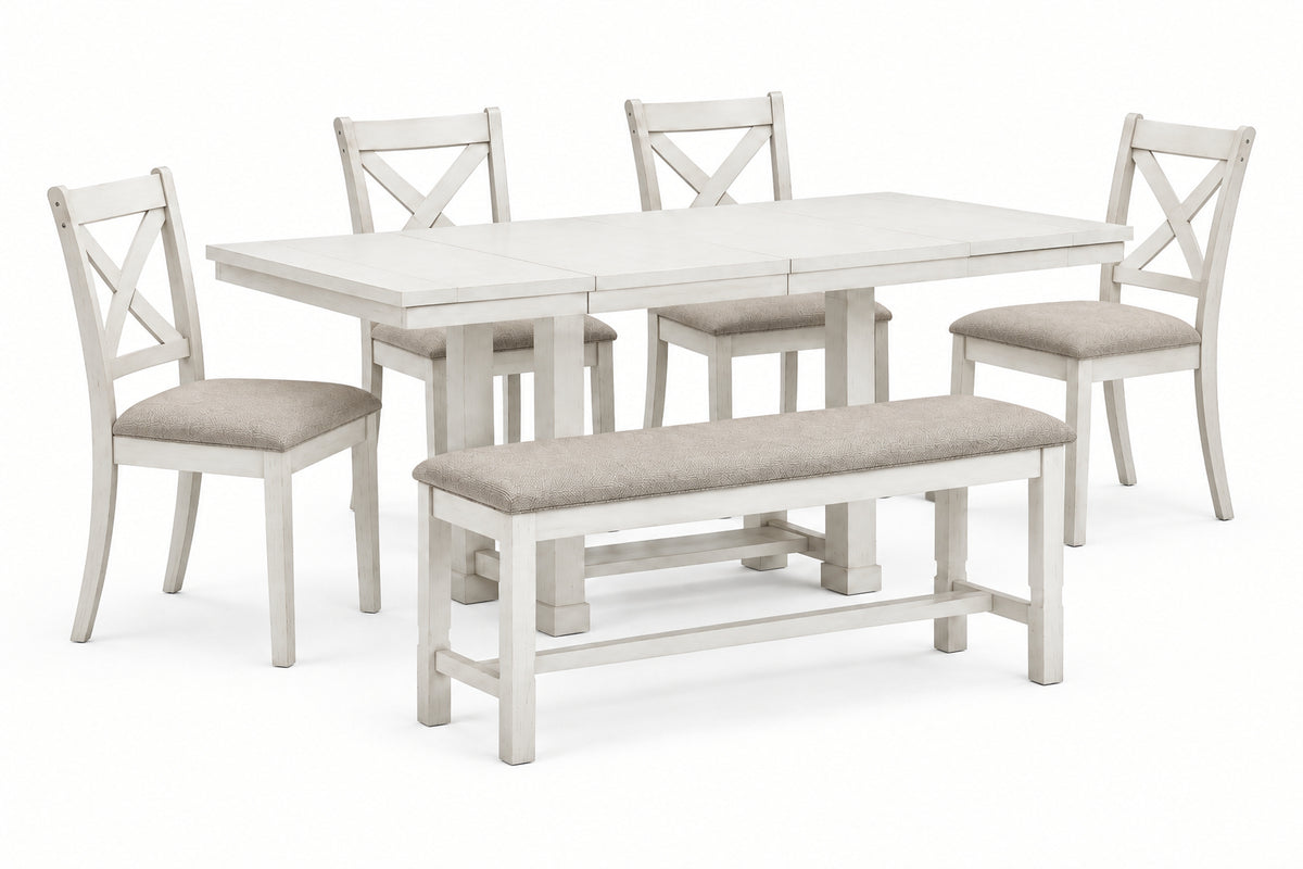 Robbinsdale Counter Height Dining Table, Bench and 6 Barstools
