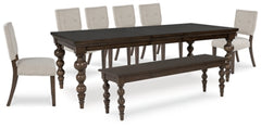 Veramond Dining Table and 6 Chairs and Bench