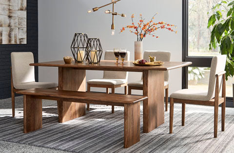 Isanti Dining Table,Bench and Chairs (Set of 6)