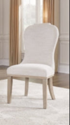 Jorlaina Dining Chair; White Light Gray