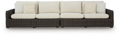 Kimora Outdoor Right and Left-arm Facing Loveseat with Cushion (Set of 2)