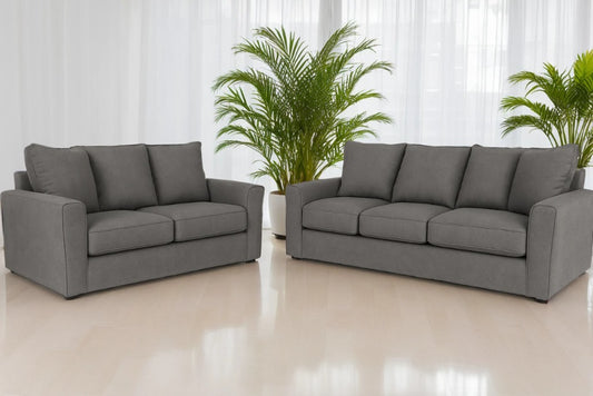 Stairatt Sofa and Loveseat; Charcoal