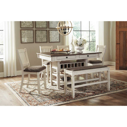 Bolanburg Counter Height Dining Table, a Bench and 4 Barstools