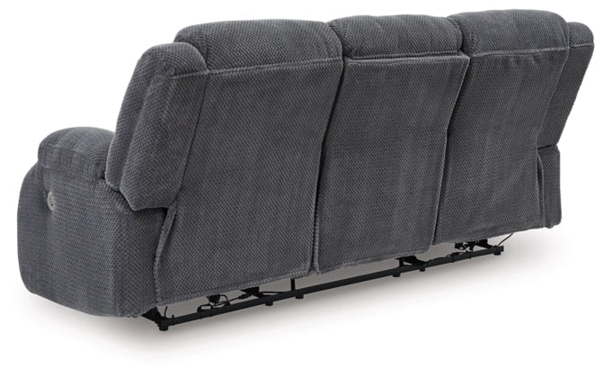 Greely Bend REC PWR Sofa w/Drop Down Table;Steel