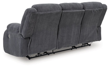 Greely Bend REC PWR Sofa w/Drop Down Table;Steel