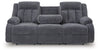 Greely Bend REC PWR Sofa w/Drop Down Table;Steel