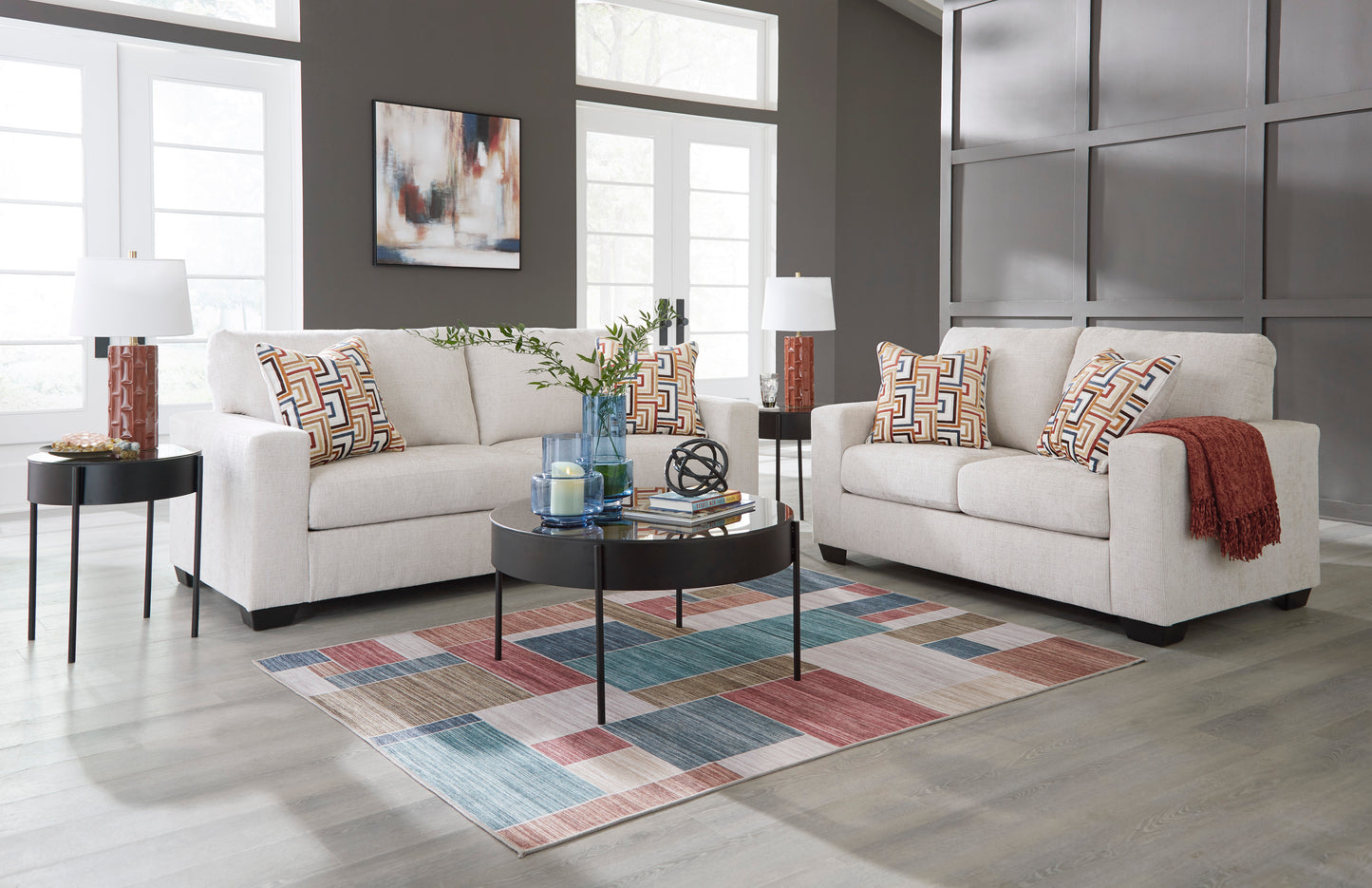 Aviemore Sofa and Loveseat; Stone