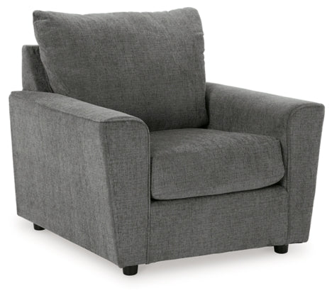 Stairatt Sofa, Loveseat and Chair; Charcoal