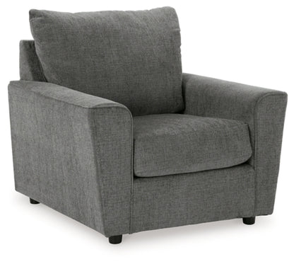 Stairatt Sofa, Loveseat and Chair; Charcoal