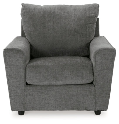 Stairatt Sofa, Loveseat and Chair; Charcoal