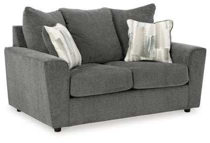 Stairatt Sofa, Loveseat and Chair; Charcoal