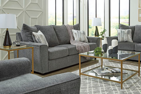 Stairatt Sofa, Loveseat and Chair; Charcoal
