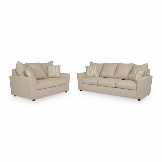 Stairatt Sofa and Loveseat; Sand