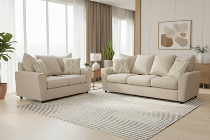Stairatt Sofa and Loveseat; Sand