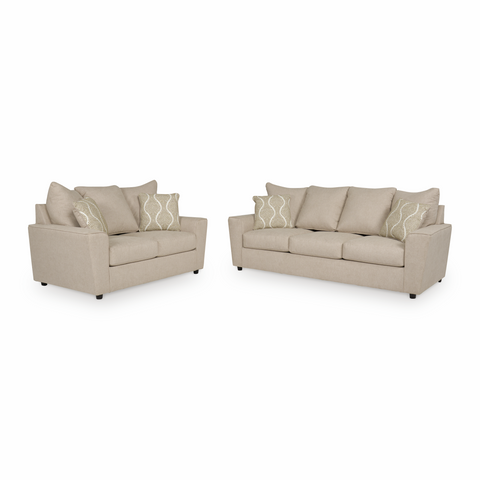 Stairatt Sofa and Loveseat; Sand