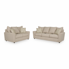 Stairatt Sofa and Loveseat; Sand