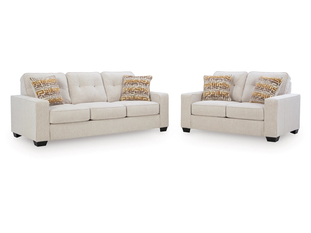 Storrow Sofa and Loveseat; Stone