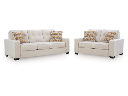 Storrow Sofa and Loveseat; Stone