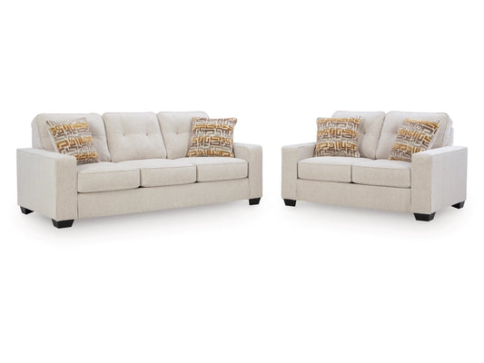 Storrow Sofa and Loveseat; Stone