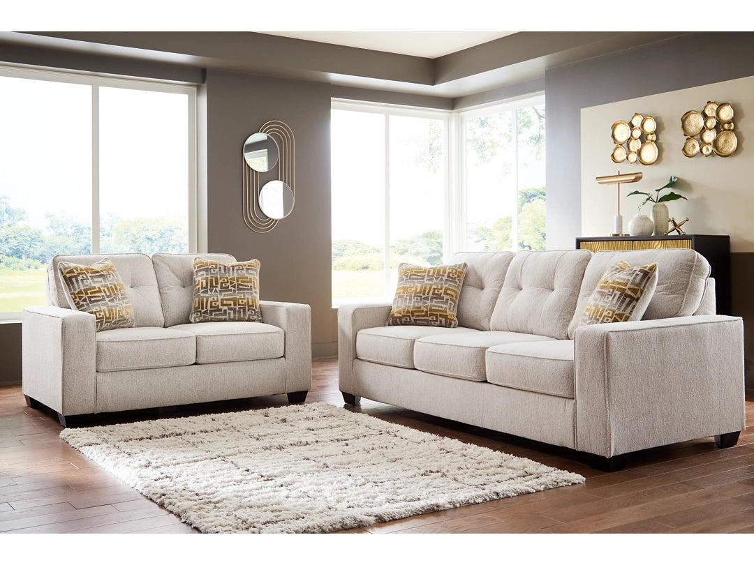 Storrow Sofa and Loveseat; Stone