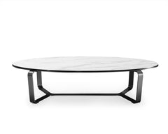 Lannistone Oval Coffee Table; White