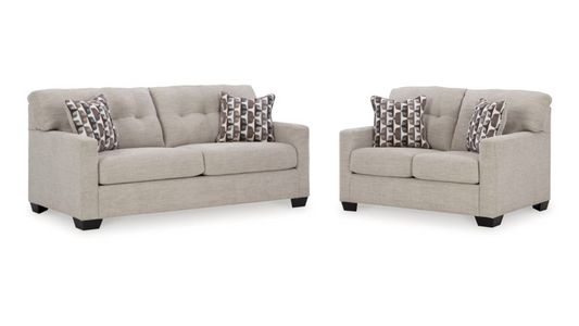 Mahoney Sofa & Loveseat; Pebble