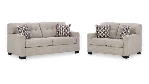 Mahoney Sofa & Loveseat; Pebble