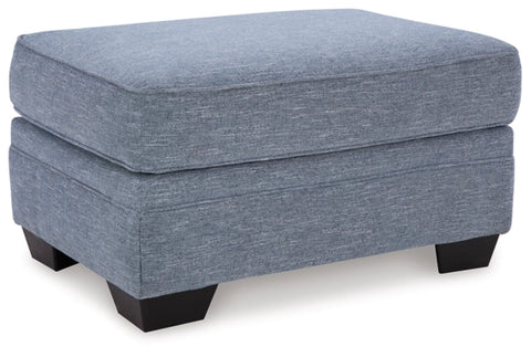 Carissa Manor Ottoman;Denim