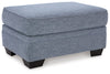 Carissa Manor Ottoman;Denim