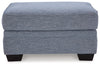 Carissa Manor Ottoman;Denim