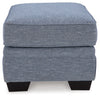 Carissa Manor Ottoman;Denim