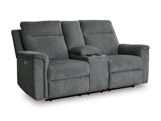 Barnsana Reclining Power Sofa Set; Gravel