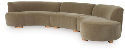 LaraRosa 3-Piece Sectional with Chaise