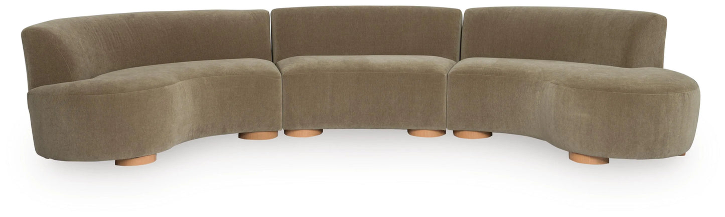 LaraRosa 3-Piece Sectional with Chaise